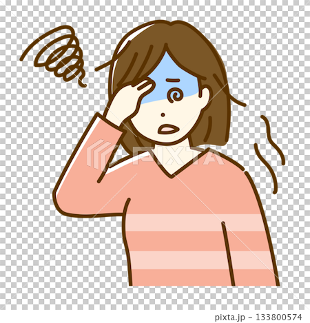 頭暈目眩的女人的插圖 頭暈目眩的女人的插圖 133800574
