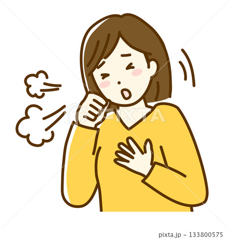 咳をする女性 133800575