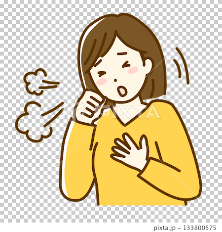 咳をする女性 133800575