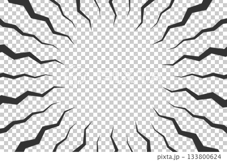 Jagged radial striped background in black and white 133800624