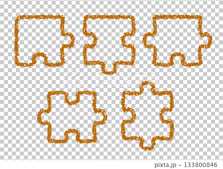 Hand-drawn crayon material decorative puzzle pieces Hand-drawn crayon material decorative puzzle pieces 133800846