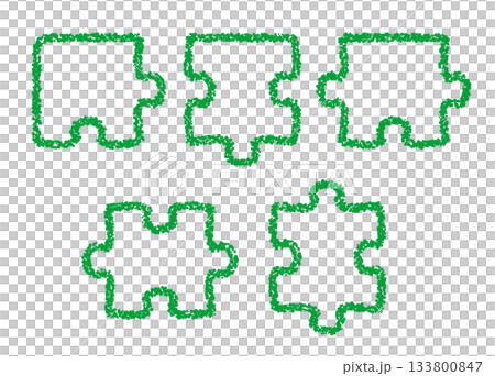 手繪蠟筆材質裝飾拼圖塊 133800847