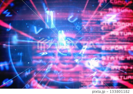 Blue and red technology interface 133801182