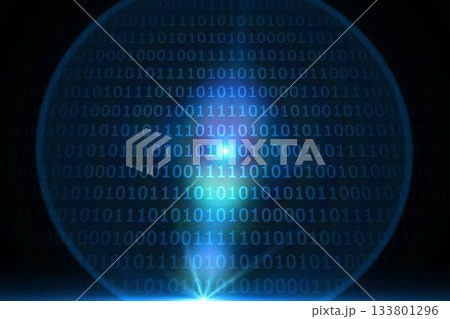 Glowing binary code on black background Glowing binary code on black background 133801296