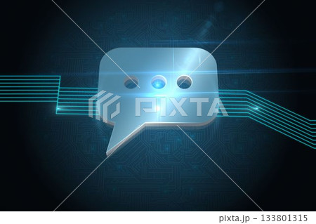 Shiny message icon on black background Shiny message icon on black background 133801315