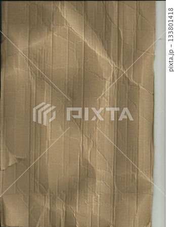 Corrugated cardboard sheet is lying flat in vector illustration, showing vertical ribs and wrinkles Corrugated cardboard sheet is lying flat in vector illustration, showing vertical ribs and wrinkles 133801418