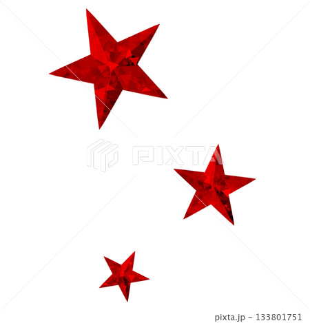 濃い赤色の宝石のようなたくさんの星 133801751