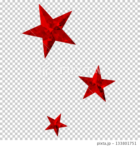 濃い赤色の宝石のようなたくさんの星 133801751