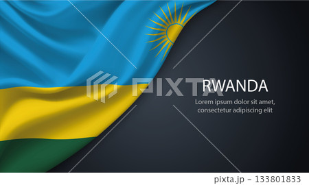 Rwanda national flag with smooth fabric texture background Rwanda national flag with smooth fabric texture background 133801833