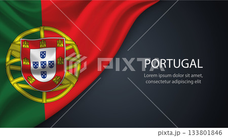 Portugal national flag with smooth fabric texture background Portugal national flag with smooth fabric texture background 133801846