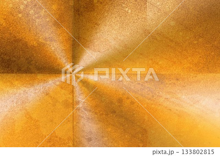 Textured metallic radial surface is showing in vector with golden patina and transparent background 133802815