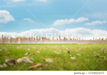 View of cityscape against cloudy sky 133802877