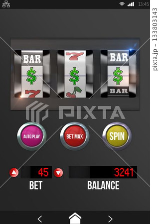 Slot machine on mobile display 133803143