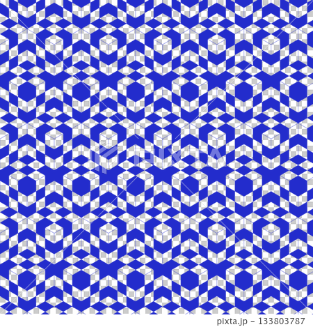 連續立方體的光學錯覺。背景素材。兼容色板。光學錯覺。 3D。藍色。 連續立方體的光學錯覺。背景素材。兼容色板。光學錯覺。 3D。藍色。 133803787