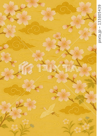 レトロな和柄背景素材 レトロな和柄背景素材 133805439