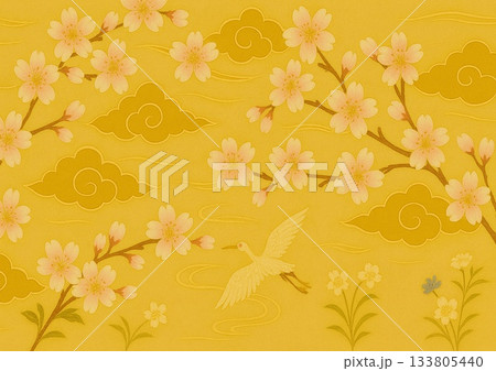 レトロな和柄背景素材 レトロな和柄背景素材 133805440