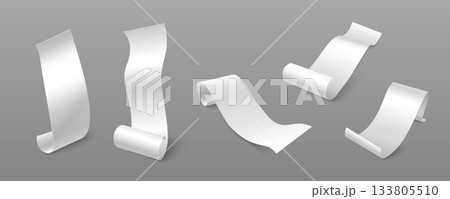 Long paper bill mockup in 3D realistic style 133805510