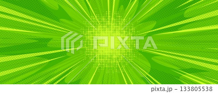 Green comic background with halftone texture 133805538