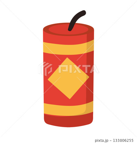 Illustration of a Red Chinese Firecracker Illustration of a Red Chinese Firecracker 133806255