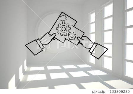 Cogs graphic in bright room Cogs graphic in bright room 133806280