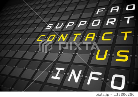 Contact us buzzwords on black mechanical board 133806286