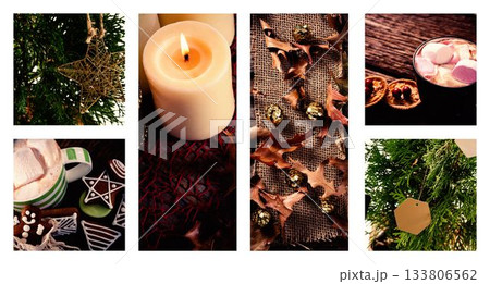 Candle and Christmas decoration Candle and Christmas decoration 133806562