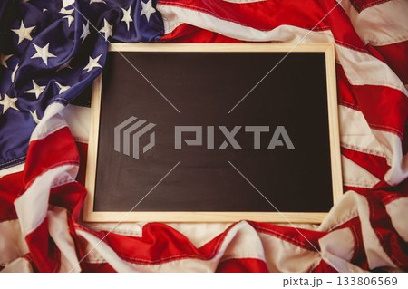 American flag on chalkboard American flag on chalkboard 133806569