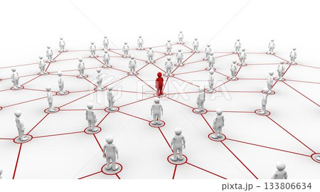 Human figures with connecting lines 133806634
