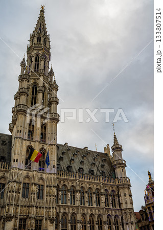 Tower of Brussels Town Hall at Grand-Place Tower of Brussels Town Hall at Grand-Place 133807514
