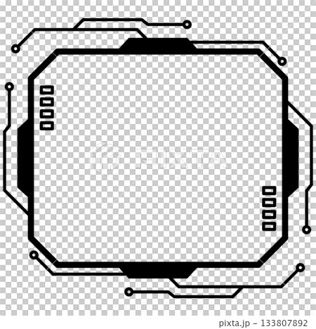 賽博朋克電子電路框架，黑色 133807892