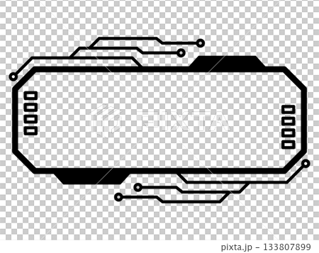 サイバーパンクな電子回路フレーム ブラック サイバーパンクな電子回路フレーム ブラック 133807899