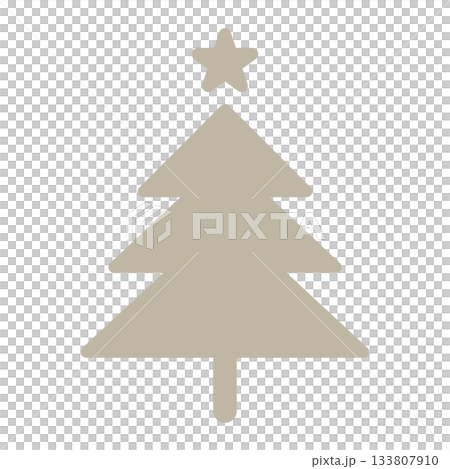 Silver fir tree icon. Simple and cute vector illustration for Christmas. Stylish silhouette. 133807910