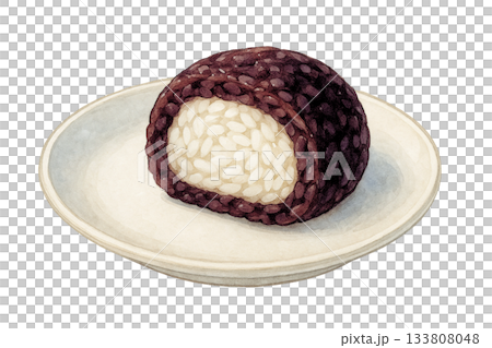 豆沙萩的橫切面圖（水彩，透明背景） 133808048