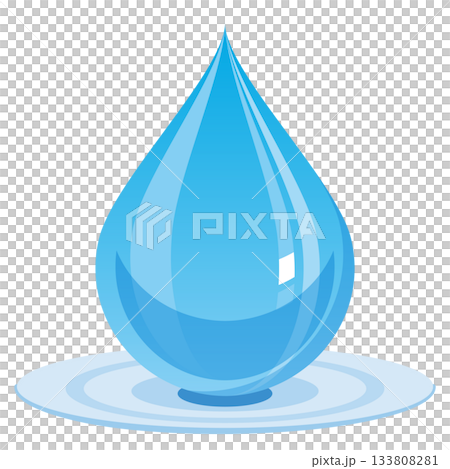 A simple vector illustration of ripples on the water surface and falling water droplets 133808281