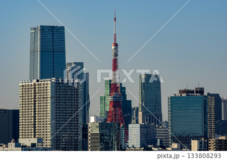 レインボーブリッジから見える東京タワー01 133808293