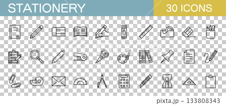 文具圖標集 文具圖標集 133808343