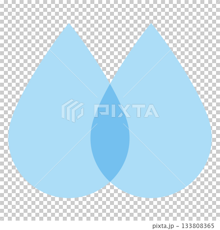 一幅簡單的向量插圖，描繪了多滴水珠，呈現出光澤透明的效果。 133808365