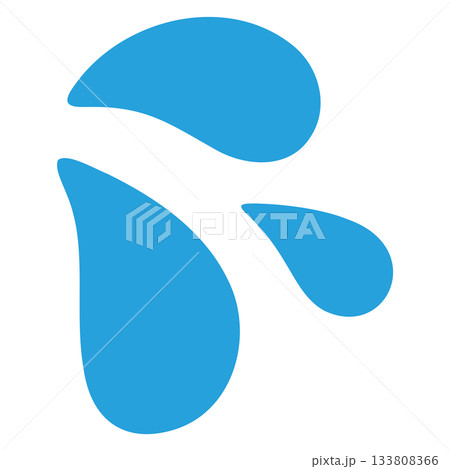 光沢と透明感のある複数の水滴のシンプルなベクターイラスト 133808366