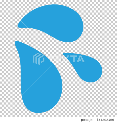 一幅簡單的向量插圖，描繪了多滴水珠，呈現出光澤透明的效果。 133808366