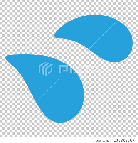 一幅簡單的向量插圖，描繪了多滴水珠，呈現出光澤透明的效果。 133808367