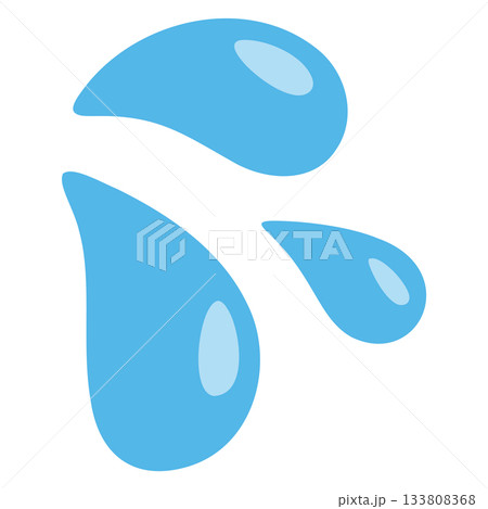光沢と透明感のある複数の水滴のシンプルなベクターイラスト 133808368