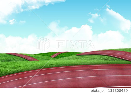 Digital image of athletic track 133808489