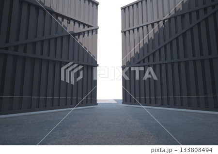 Large doors opening to light 133808494