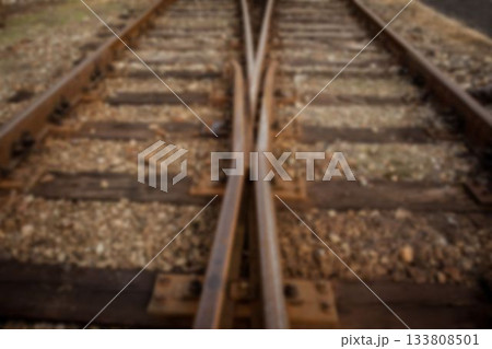 Close up of metal rail road 133808501