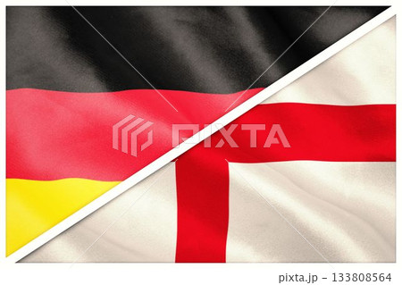 Close-up of German and English flags 133808564