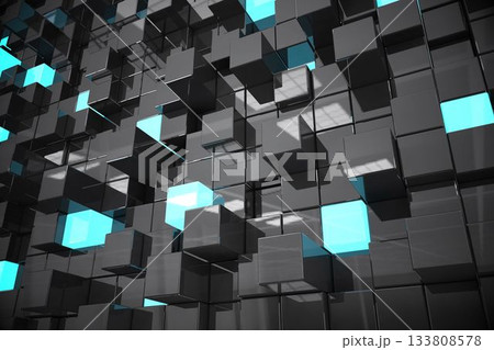 Blue and black tile design Blue and black tile design 133808578