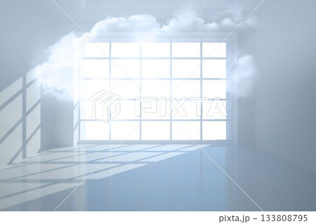 Room with holographic cloud 133808795