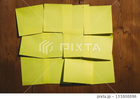 Yellow sticky notes with copy space 133808896