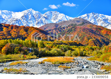 白馬大橋/松川より白馬三山方面を望む(長野県白馬村)【2025.11】 白馬大橋/松川より白馬三山方面を望む(長野県白馬村)【2025.11】 133809058