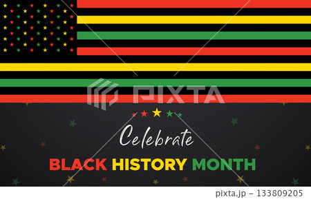 Black History Month celebrated. February national black history month African American vector illustration Template for background, banner, card, poster with text inscription 133809205